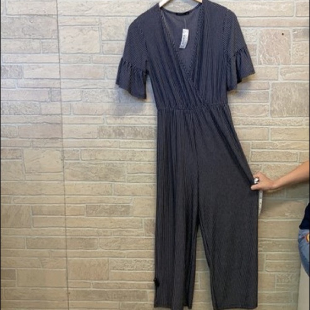 Navy pinstripe jumpsuit Size XS - Picture 7 of 10